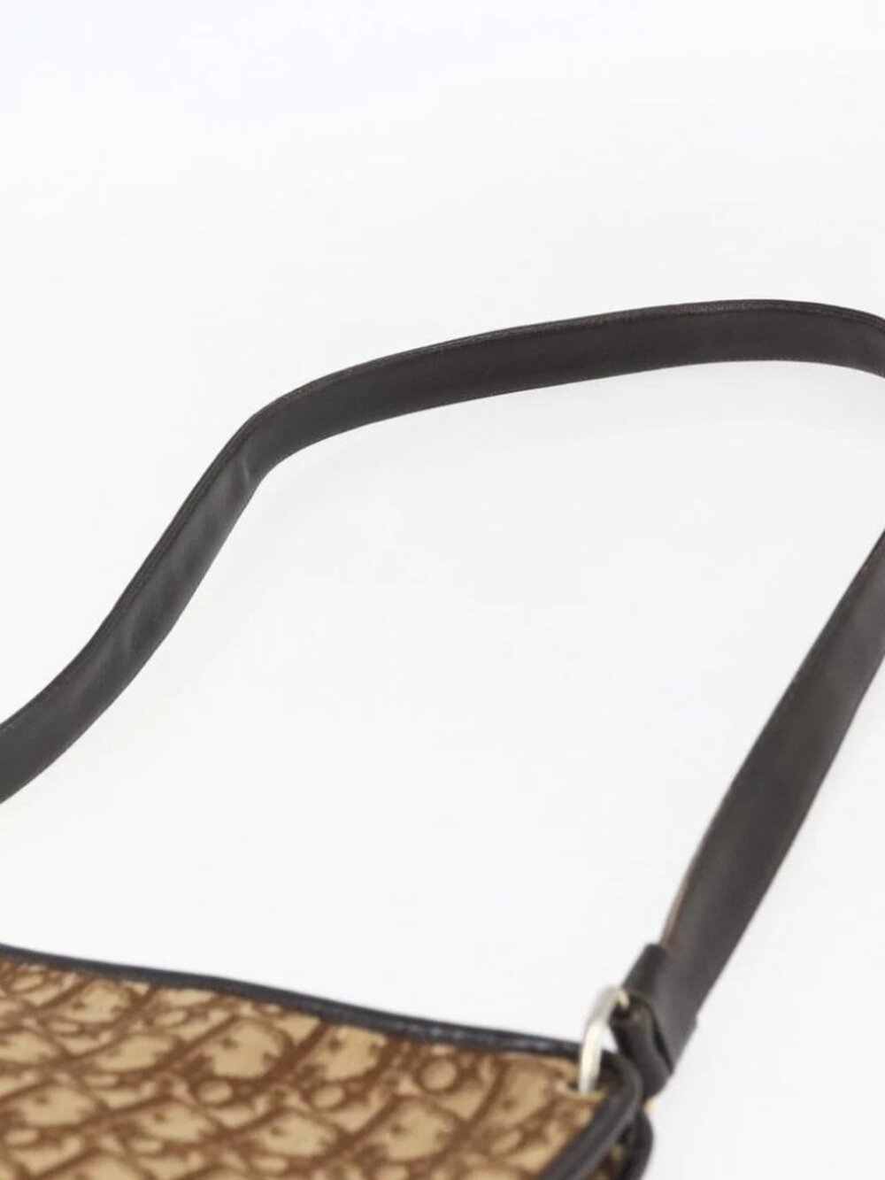 Christian Dior Trotter Canvas Shoulder Bag Beige Gold Auth - Picture 8 of 16